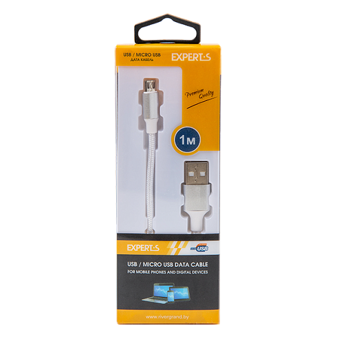 USB дата кабель EXPERTS micro USB / textile, белый