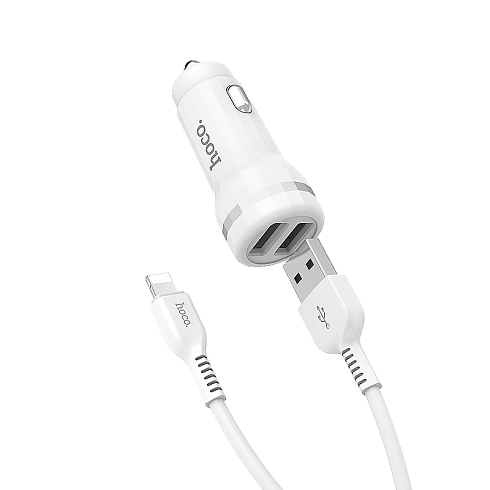 Автомобильное зарядное устройство USB HOCO "Z27", с кабелем Lightning