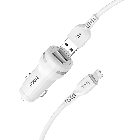 Автомобильное зарядное устройство USB HOCO "Z27", с кабелем Lightning