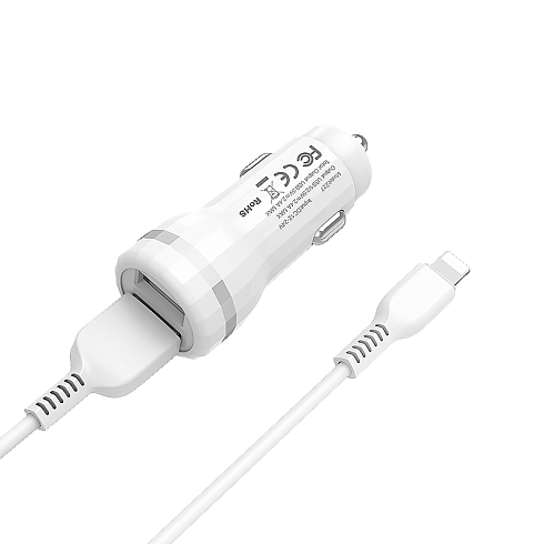 Автомобильное зарядное устройство USB HOCO "Z27", с кабелем Lightning