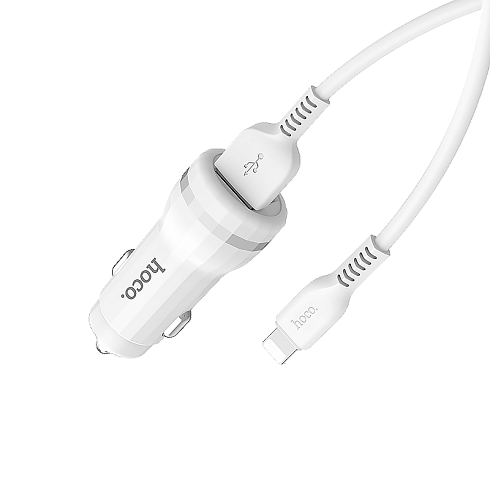 Автомобильное зарядное устройство USB HOCO "Z27", с кабелем Lightning