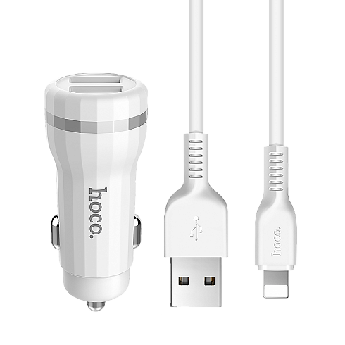Автомобильное зарядное устройство USB HOCO "Z27", с кабелем Lightning