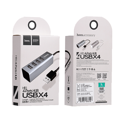 USB хаб HOCO “HB1” Type-C на 4 USB 2.0 порта