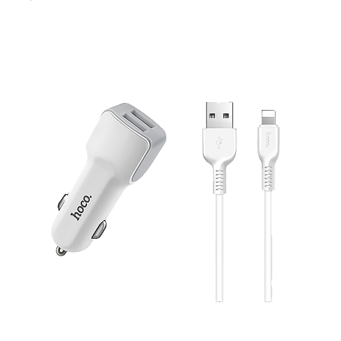 Автомобильное зарядное устройство USB HOCO "Z23", с кабелем Lightning