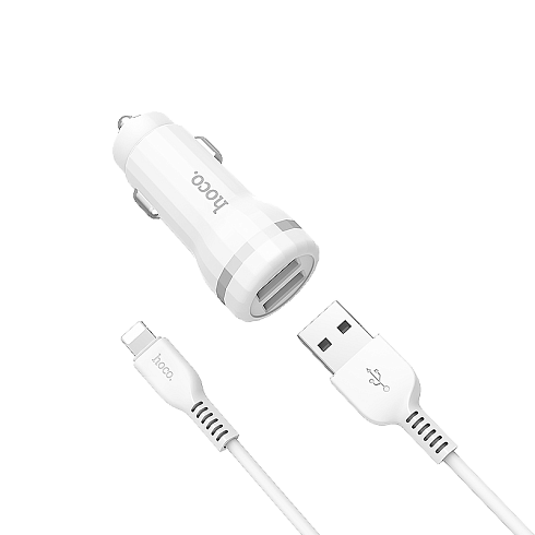 Автомобильное зарядное устройство USB HOCO "Z27", с кабелем Lightning