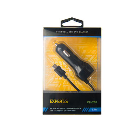 Автомобильное зарядное устройство EXPERTS combo CH-210 / 2.1A, Mini USB, черное