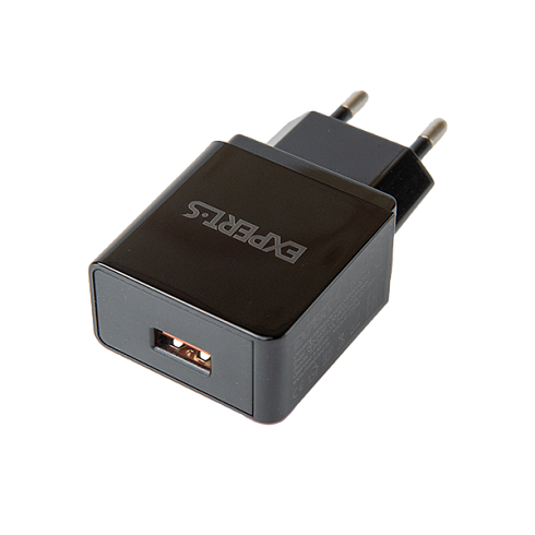 Сетевое универсальное USB зарядное устройство EXPERTS TCU-37, 1хUSB 3.0A, Quick Charge 3.0, черное